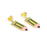 Cute Full Diamond Love Pencil Earrings – Gifts for Couples — 9