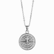 Stainless Steel Compass Circular Necklace – Jewelry Gift Ideas — 12