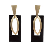 Vintage Geometric Frosty Metal Drop Earrings – Practical Gifts — 5