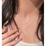 Womens Mini Cross Diamond Double Layer Necklace – Jewelry Gift Ideas — 4