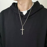 Glossy Spiral Cross Necklace Men's Trendy Hip-hop – Jewelry Gift Ideas — 2