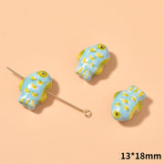 Hand-painted Yellow Small Fish Shape Ceramic – Jewelry Gift Ideas — 2