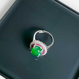Women's Inlaid Emerald Ring Earrings – Gifts for Her — 4