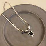 Small Group Diamond Inlaid Geometric Double Layer – Jewelry Gift Ideas — 4