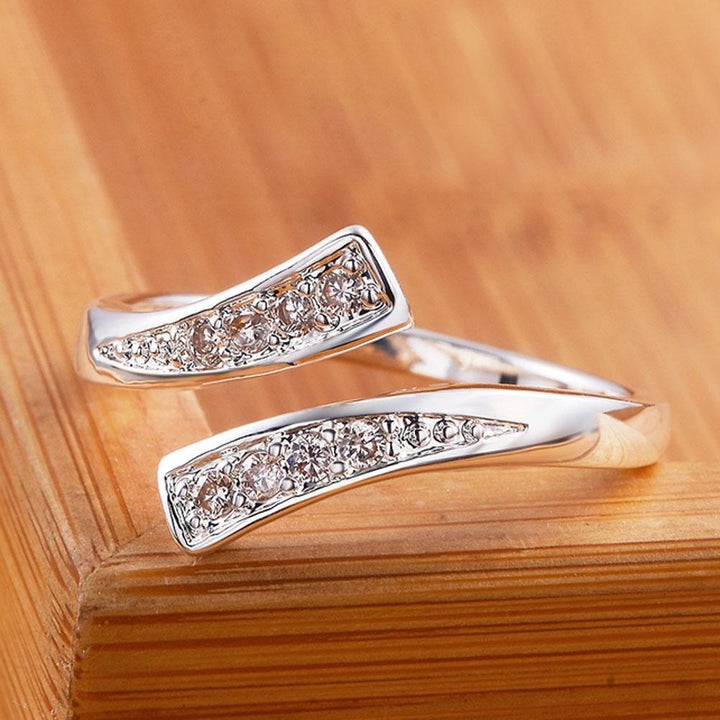 Popular Ornament Adjustable Micro Inlaid Zircon Open Ring – Gift Ideas — 1