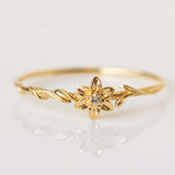12yue Flower Birthstone Ring Copper Inlaid Zircon – Everyday Gifts — 4
