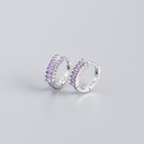 Women's Inlaid Cubic Zirconia Sterling Silver Stud – Gifts for Her — 9