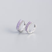 Women's Inlaid Cubic Zirconia Sterling Silver Stud – Gifts for Her — 9