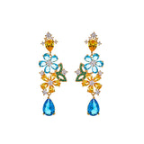 Flower Waterdrop Butterfly Colored Zircon Earrings – Birthday Gifts — 4