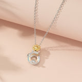 Fashion Circle Crystal Sunflower Necklace – Jewelry Gift Ideas — 3