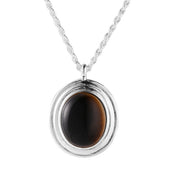 S925 Sterling Silver Oval Black Agate Necklace – Jewelry Gift Ideas — 2