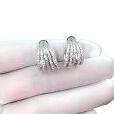 Multi-layer Line Stud Earrings With Diamonds – Holiday Gift Ideas — 5
