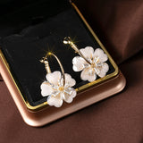 Big Earrings Flower Crystal 925 Silver Needle – Thoughtful Gifts — 3