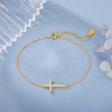 Women's Fashion S925 Silver Cross Simple Slim Bracelet – Stylish Gifts — 5