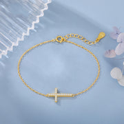 Women's Fashion S925 Silver Cross Simple Slim Bracelet – Stylish Gifts — 5