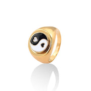 Simple Coin Ring Street Enamel Glaze Women's Ring – Gifts for Her — 9