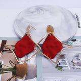 Irregular stitching geometric earrings – Unique Gift Ideas — 7