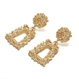 Metal earrings embossed floral earrings – Holiday Gift Ideas — 8