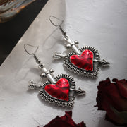 Locked Heart Lava Heart Dark Earrings – Unique Gift Ideas — 15