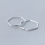 S925 Silver Earrings Female Sweet Hexagon – Gifts for Her — 1
