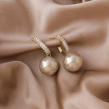 Vintage Metal Earrings Pearl Earrings Hong Kong Style – Stylish Gifts — 4
