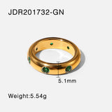 18K Gold Stainless Steel Retro Micro Set Ring – Small Gift Ideas — 6