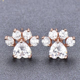 Fashion Cat Footprints Crystal Earrings For Women – Stylish Gifts — 17