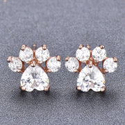 Fashion Cat Footprints Crystal Earrings For Women – Stylish Gifts — 17