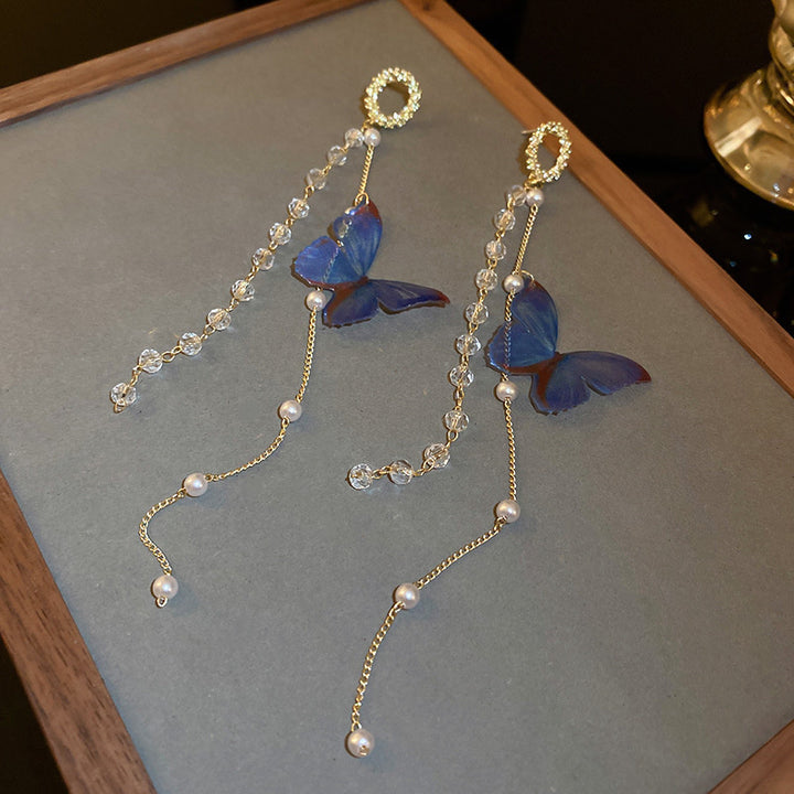 Silver Post Bow Knot Star Pearl Tassel Earrings – Holiday Gift Ideas — 2
