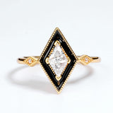 Oil-Drop White Zirconium Diamond Geometric Ring – Everyday Gifts — 2