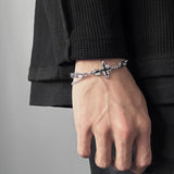 Dissolved Dark Cross Bracelet Men's Titanium – Jewelry Gift Ideas — 7