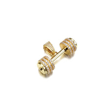 Diamond-studded zircon gold dumbbell pendant – Jewelry Gift Ideas — 4