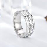 Double Row Diamond Stainless Steel Accessories Ring – Stylish Gifts — 4