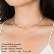 Female Titanium Steel Plated 18K Gold Necklace – Jewelry Gift Ideas — 7
