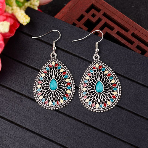 Blue Pine Inlaid Drop Earrings – Holiday Gift Ideas — 2