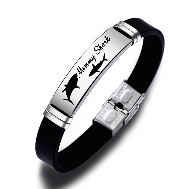 Mommy And Baby Shark Stainless Steel Charms – Jewelry Gift Ideas — 1