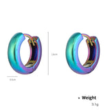 Colorful Metal Holographic Hoop Earrings Female Y2g – Gifts for Her — 4
