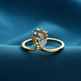 Drop-shaped Colorful Zircon Ring For Women – Gifts for Her — 5