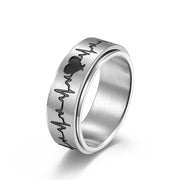 Titanium Steel Rotating ECG Couple Ring Stainless – Gifts for Couples — 5