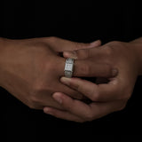 Hip Hop Men's Square Micro Set Zircon Ring – Gifts for Him — 4