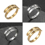Stainless Steel Ring Retro English Double Ring – Stylish Gifts — 9