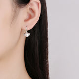 Sterling Silver Earrings Ginkgo Leaf Pearl Female – Gifts for Her — 5