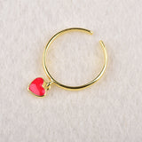 S925 Sterling Silver Gold Small Red Heart Pendant – Jewelry Gift Ideas — 5