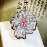 Diamond Flower Ring Female Opening – Gifts for Her — 4