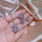 Fashion Jewelry Zircon Women Necklace Ring Double – Jewelry Gift Ideas — 3