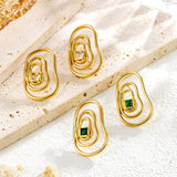 Vortex-shaped Oval Diamond Stud Earrings – Unique Gift Ideas — 2