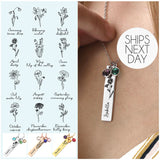 Women's Name Birthday Flower Stone Necklace – Jewelry Gift Ideas — 2