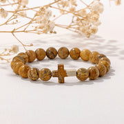 Stone Bead Cross Bracelet Women's Simple Retro – Jewelry Gift Ideas — 1