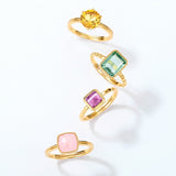 Women's Square Natural Amethyst Ring – Gifts for Her — 2
