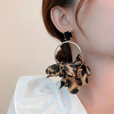 Exaggerated Fabric Leopard Print Earrings Circle – Gifts for Her — 1